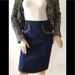 CHANEL BOUTIQUE Vintage Size 38/4 Denim Ribbon Skirt